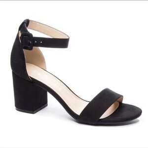 CL by Laundry jody heeled sandal black suede- Size 7